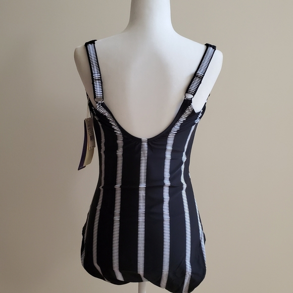 Profile by Gottex Striped Black One Piece Swimsuit - Picture 5 of 8